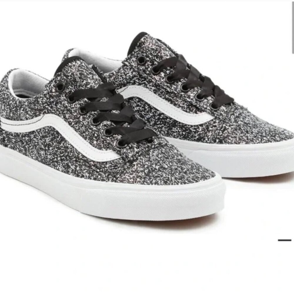 Vans Ward Low Top Sneakers Black White Speckle Size 7 Y2K Skater Streetwear